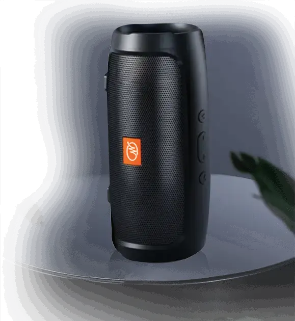Walla Sound in front of a dark background